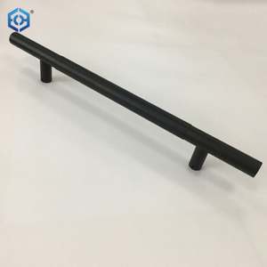 Poignées de porte en cuir d'acier inoxydable noir pour porte d'entrée en verre - Product Image 1