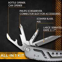 Outil multifonction 24-en-1 avec mini-outils, couteau, pinces et 11 embouts pour le travail, le EDC, le camping, la randonnée et la survie