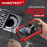 Caméra endoscopique industrielle HABOTEST HT669A PRO 1080P à double objectif, boroscope avec câble rigide de 3 m, 4000 mAh pour l'inspection de voitures, de canalisations et d'égouts
