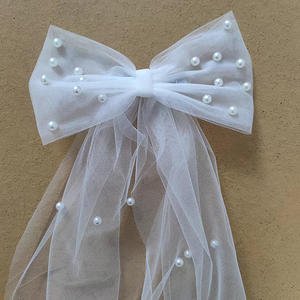 Douche nuptiale perle fête voiles femmes filles bowknot <span class=keywords><strong>cheveux</strong></span> voiles mariage <span class=keywords><strong>mariée</strong></span> à être voiles <span class=keywords><strong>courts</strong></span> - Product Image 4