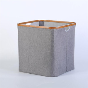 Wholesale Collapsible <strong>Small</strong> Bamboo Rim Laundry <strong>Hamper</strong> for Storage, Clothes Towels Blankets Toys Organizer - Product Image 6