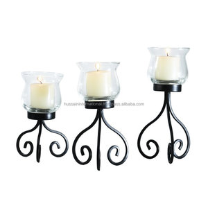 Bougeoir en fer forgé et à Triple bougeoir, porte-bougie en métal, décoration - Product Image 6
