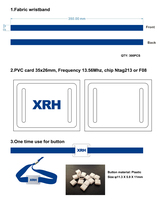 Bracelet RFID en tissu personnalisé avec puce NFC 13,56 MHz pour paiement, contrôle d'accès et cartes d'entreprise