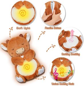 Musique, lumières et rythme en peluche: un compagnon de sommeil et une loutre respirante portable en peluche douce - Product Image 4