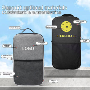 高品質で耐久性があり、軽量で防水性のあるオックスフォード生地を使用した、持ち運び可能なカスタムロゴプリント入りピクルボールパドルバッグ - Product Image 5