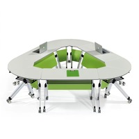 Table de formation mobile et peu encombrante avec roulettes, pliable, empilable, bureau modulaire pour salle de classe