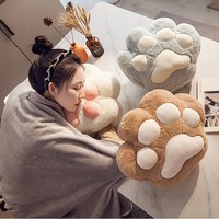 Coussin en peluche patte de chat rose mignon, doux et lavable, pour enfants et adultes, décoration intérieure, cadeau, anti-stress