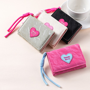New <b>Sweet</b> Beauty Wallet Short and Portable Pink Wallet Women's Multi functional ID Cash Storage <b>Bag</b> - Product Image 1