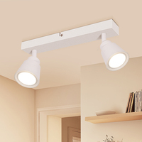 Spot de plafond GU10 à 2 ampoules, moderne, en métal, avec plaque carrée rétractable, blanc sablé, pour chambre et salon, éclairage mural – Vente chaude