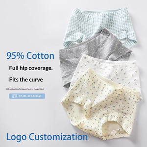 Culottes Boxer Courtes Sans Coutures Personnalisables pour Femmes – <span class=keywords><strong>Coton</strong></span> Respirant Antibactérien Taille Moyenne Couleur Unie - Product Image 1