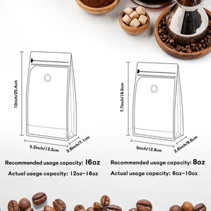 Sac à café en papier kraft imprimé personnalisé, écologique, à fond plat, avec valve et fermeture éclair, très vendu - Product Image 3