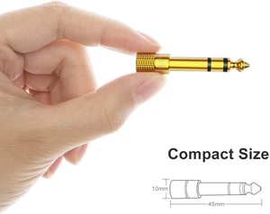 Altın kaplama 6.35mm erkek 3.5mm kadın <span class=keywords><strong>Stereo</strong></span> ses adaptörü hoparlörler için gitar amplifikatörler ses ve Video kabloları - Product Image 3