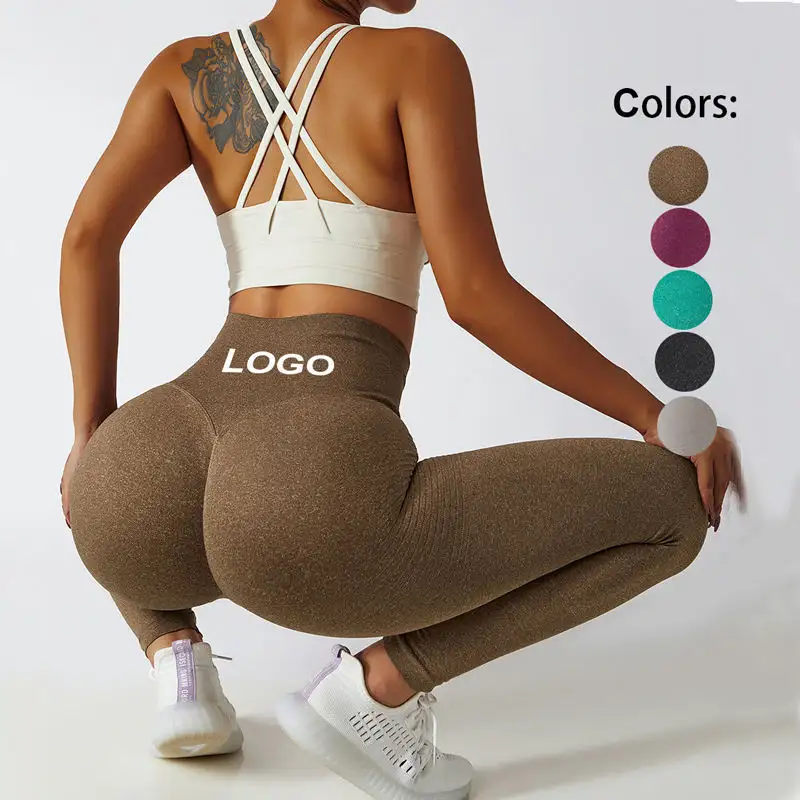 Quần Legging Tập Thể Dục Chất Lượng Cao Logo Tùy Chỉnh Quần Yoga Thể Dục Không Đường May Cạp Cao Cho Nữ Tập Gym Quần Legging Yoga Không Đường May