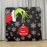 Diseño Gratuito, Tela Lavable de 8*8 Pies, Soporte de Aluminio con Fondo de Fotomatón Tipo Funda de Almohada, para Fiestas de Navidad y Cumpleaños
