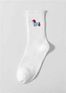 Chaussettes de sport mi-mollet en coton, élastiques, pour le fitness et la course, avec logo tricoté, personnalisables et brodées, pour usage quotidien, vente en gros - Product Image 5