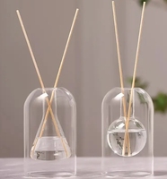 Vas Kaca Dinding Ganda Bening Borosilikat Tiup Tangan Khusus, Botol Diffuser Minyak Esensial untuk Dekorasi Rumah