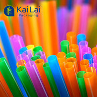 Paille à boire en plastique de paille de thé à bulles jetable emballée individuellement