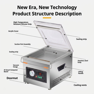 Máquina de envasado al vacío de acero inoxidable para mesa, selladora de alimentos al vacío comercial para la conservación de carne, frutas y verduras - Product Image 2