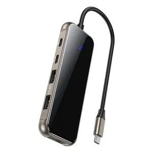 适用于iPad Pro的笔记本电脑小型USB集线器6合1 USB C集线器多端口4K 6端口USB 3.0 C型集线器适配器