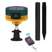 Lumière d'alarme solaire 360 °   Détecteur Enregistreur Sonore Extérieur Capteur de Mouvement Infrarouge Anti-vol Répulsif Animal Lumières d'Avertissement de Sécurité
