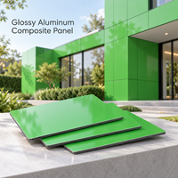 Panneau composite en aluminium vert brillant avec revêtement PE, 4 mm, 1220x2440 mm, plaque ACP pour enseignes de présentation en magasin