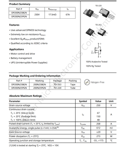Ban đầu IC SIC SGT mô-đun IGBT BMS SJ phẳng rãnh MOSFET 250V 67A thu phí điện tử khuếch đại công suất <span class=keywords><strong>MOS</strong></span> <span class=keywords><strong>Transistor</strong></span> công nghiệp - Product Image 1