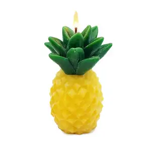 E07 wholesaler design supply pineapple shaped handmade high quality carved candle