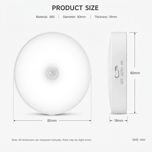 Motion Sensor LED <b>Night</b> <b>Light</b> Battery Operated Cordless Magnetic Wall <b>Light</b> for Bedroom Stairway Closet Hallway Warm White - Product Image 4
