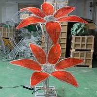 Sculpture florale LED 3D personnalisée, éclairée, pour parc à thème, mariage, aménagement commercial, festival, décoration