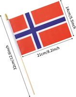 Expédition rapide en Norvège - Mini drapeau en bois à tenir à la main pour les défilés sportifs, les fêtes, les festivals, les décorations - Nouveau