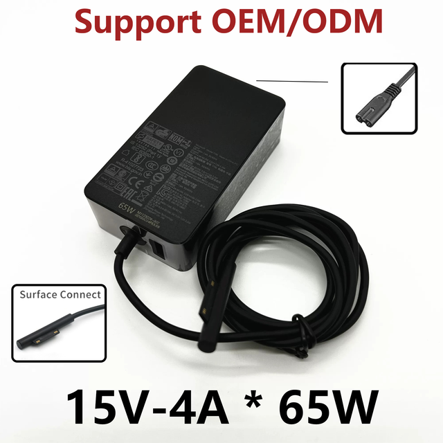 15V 4A 65W PD 3.0 Fireproof AC Adapter Laptop Charger Power Supply for Microsoft SurfaceBook