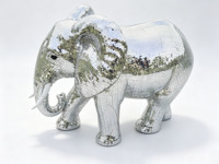 Sculpture d'éléphant boule disco en mosaïque de verre argenté, statue boule miroir pour la décoration de la maison, du jardin et des espaces commerciaux