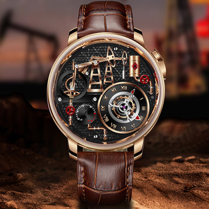 PINDU NEW TOP Quartz Watches Button Oil Pump Business Men Wristwatches 45.5MM Sapphire <b>Mirror</b> Waterproof for 6673 - Product Image 5