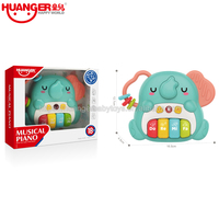 Huanger Cartoon Elephant Musical Instruments Keyboard Electronic Piano Toy Baby Animal Piano Toy