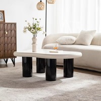 Table basse convertible moderne et créative en forme de nuage blanc, durable, avec panneau en bois irrégulier, pour salon, meubles de maison