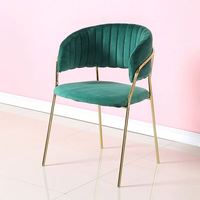 Meubles de salle à manger en velours moderne de luxe Jambes en chrome doré Nouveau design Chaises tournantes Table de bar à domicile Atelier Utilisation en entrepôt