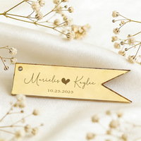 Accessoires de décoration pour bouquet de fleurs en acier inoxydable poli miroir, carte personnalisée pour anniversaire de mariage, étiquette de couple sur mesure Yiwu