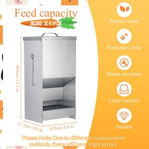 जे-एमटेक खरगोश भोजन फीडर 4 पीसी टिकाऊ अभिनव चुंबकीय शीर्ष कवर डिजाइन स्वचालित गैल्वेनाइज्ड स्टील खरगोश फीडर ट्रफ - Product Image 2