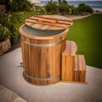Outdoor Holz Whirlpool Set Cold Plunge Pool und Chiller Ice Barrel Bad Eis kübel Badewanne für den Außenbereich