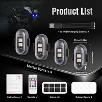 Lampu Strobo LED Nirkabel TGZ 2SMD dengan Remote Control, IP65 Anti-Tabrakan, Lampu Peringatan Darurat LED RGB untuk Sepeda Motor dan Pesawat