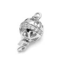 Bijoux bracelets à bascule perle de sécurité fermeture boucle fermoirs serrure argent sterling 925 creux coeur diamant boule fermoir