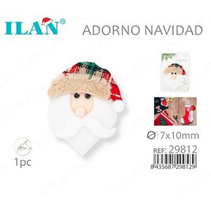 Decorazione Natalizia Ilan, Volto di Babbo Natale 7x10mm, Ornamento per Albero - Product Image 3