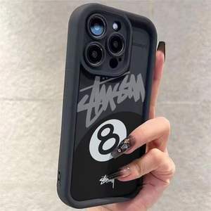 Custodia per telefono all'ingrosso nera 8 Stusy Brand per <span class=keywords><strong>iPhone</strong></span> 17, <span class=keywords><strong>cover</strong></span> in TPU creativa e alla moda per <span class=keywords><strong>iPhone</strong></span> 16 15 14 13 12 <span class=keywords><strong>11</strong></span> Pro Max - Product Image 2