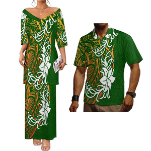 Automne nouveau polynésien Samoan Tribal conception personnalisée femmes grande taille robe Match hommes chemises 2 pièces ensembles de <span class=keywords><strong>tatouage</strong></span> de Couple - Product Image 3