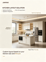 Lemari Dapur & Pintu Lemari Kayu Solid Oak Modern Buatan Khusus Kustomisasi Seluruh Rumah Lemari Dasar