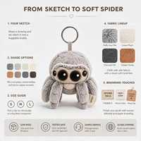Peluche personnalisée OEM, adorable petit jouet en peluche araignée, porte-clés et pendentif, mascotte de marque pour boulangerie, fabricant, conception personnalisée, CE