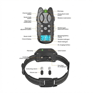<span class=keywords><strong>Collar</strong></span> de Adiestramiento para Perros con Vibración, Sonido y Descarga Eléctrica, Personalizable, con Control Remoto, Impermeable, Recargable, con Luz LED - Product Image 3