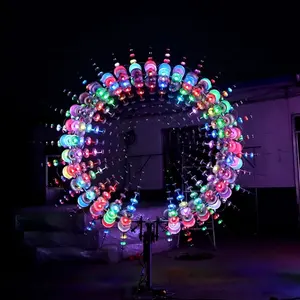 Hot sale large wind spinner generator stainless steel kinetic sculpture for playground decor