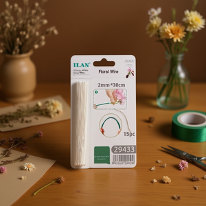 Il Filo Floreale 2mm 30cm Bianco Verde 15pz Materiali per Artigianato - Product Image 2