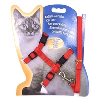 Ensemble laisse et harnais pour chat en nylon écologique de haute qualité avec boucle décorative en fourrure pour les promenades en extérieur